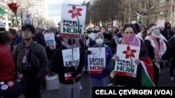 Washington'daki Filistin'e destek gösterisine "Filistin'e özgürlük" çağrıları yapıldı