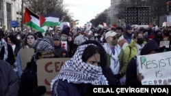 Washington'daki Filistin'e destek gösterisine binlerce kişi katıldı